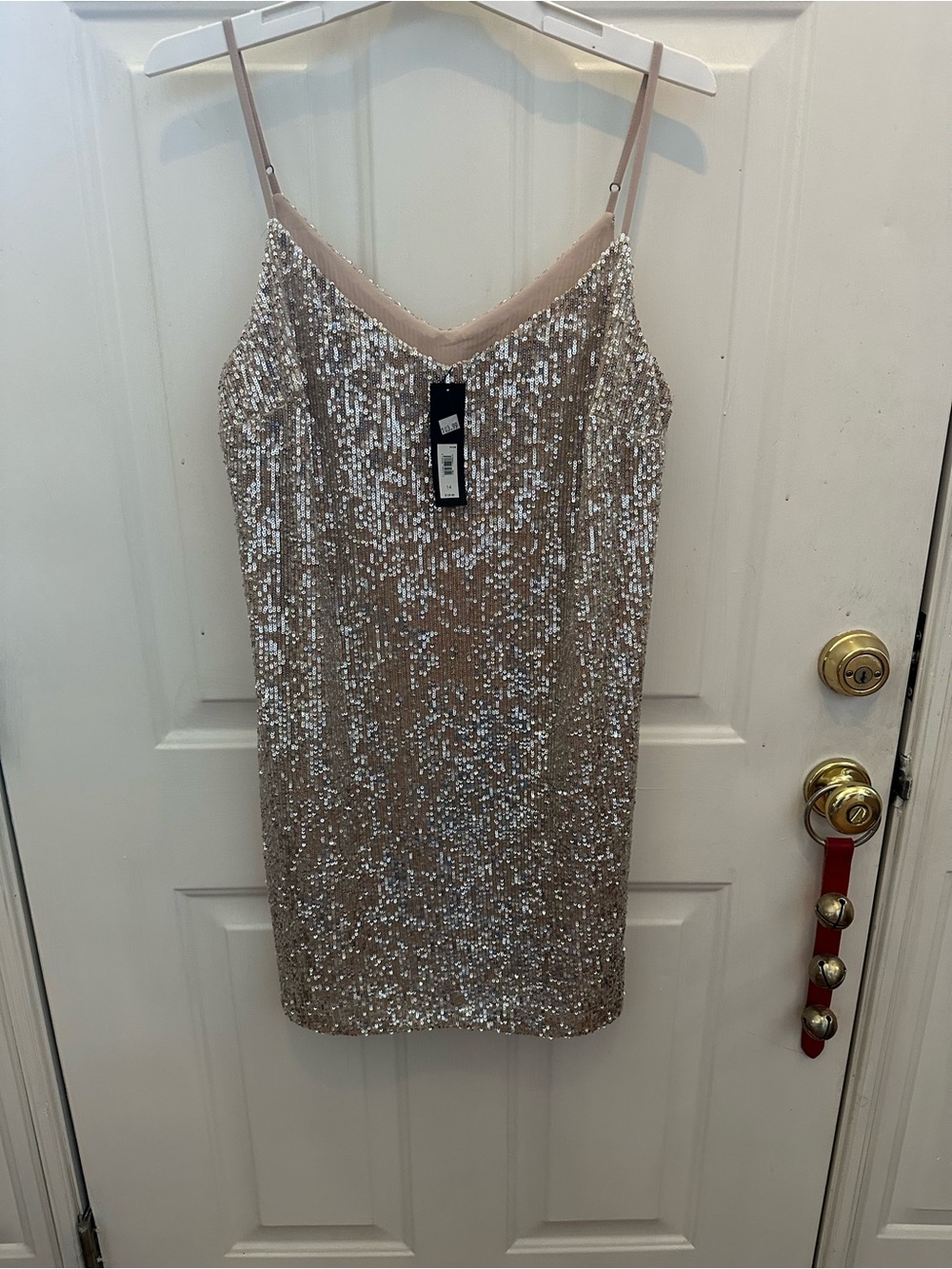 Banana Republic Sequin Slip Dress in Champagne